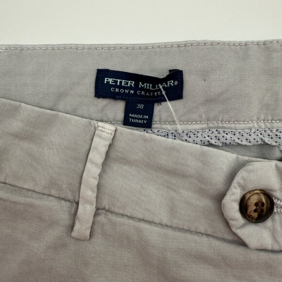 NWT Peter Millar Crown Crafted Shorts Men’s 38 Gray Flat Front Garment Dyed - Picture 5 of 10